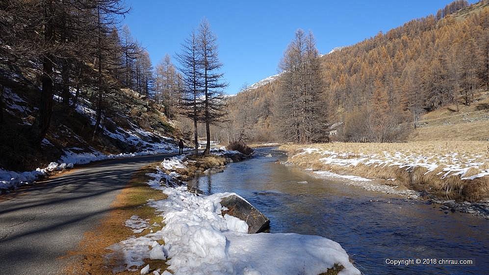 La Clarée au Jadis, en hiver.