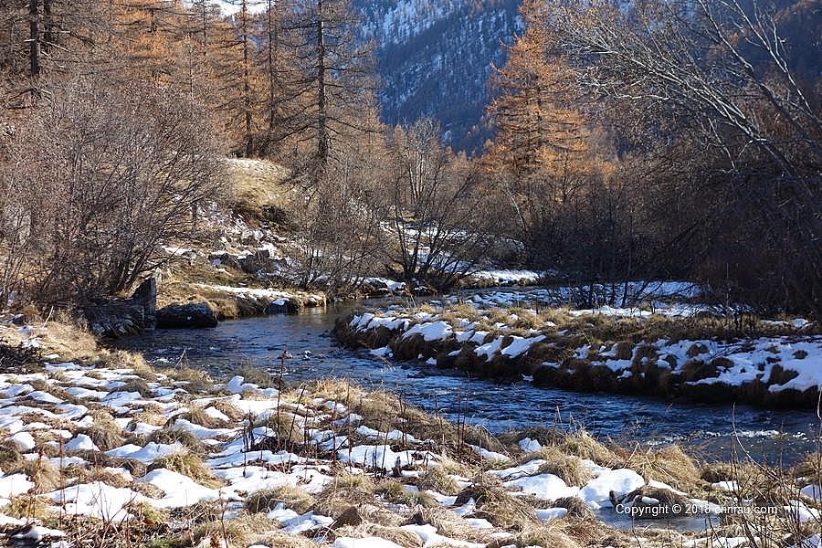 La Clarée au Jadis, en hiver.