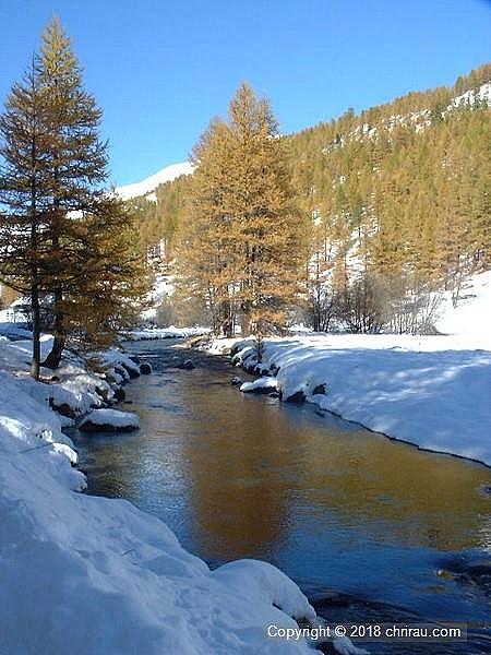 La Clarée au Jadis, en hiver.