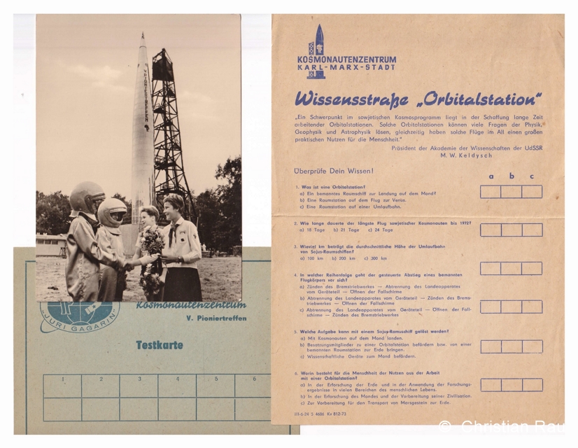 Fiches tests du "Centre des cosmonautes" de Karl-Marx-Stadt, CR 1973