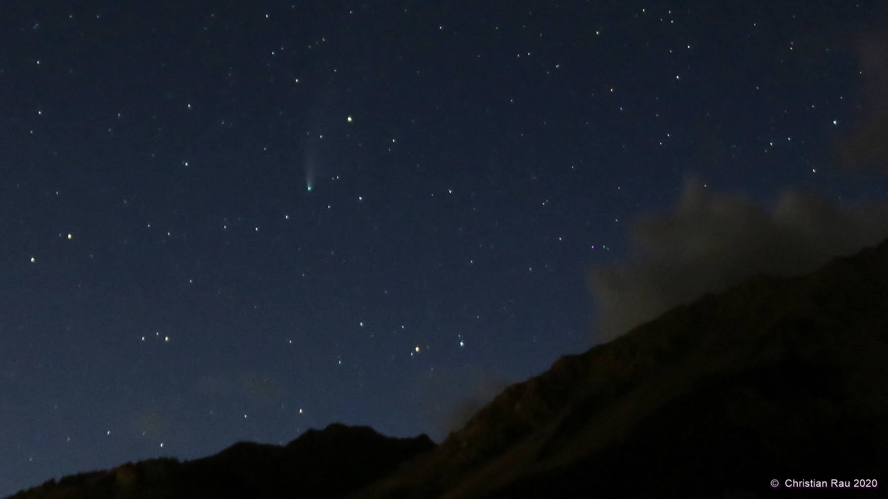 Comète Neowise observée à Névache, CRau - été 2020