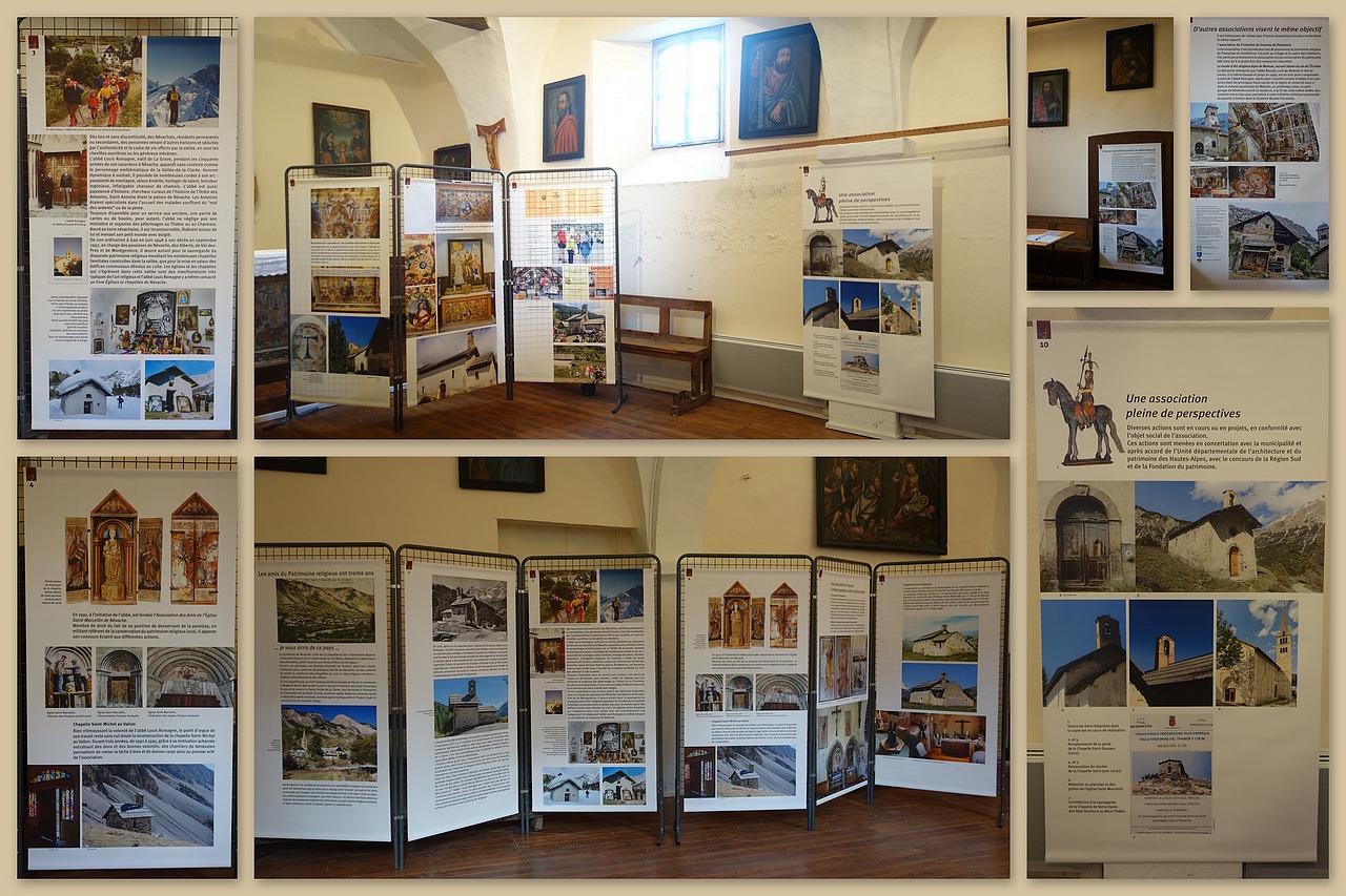 Exposition des 30 Ans de névache patrimoine, chapelle St-Antoine (V Haute) - été 2021