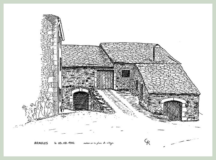 Maison de pierres et toit de lauzes, Araules 1993 - Copyright Christian Rau