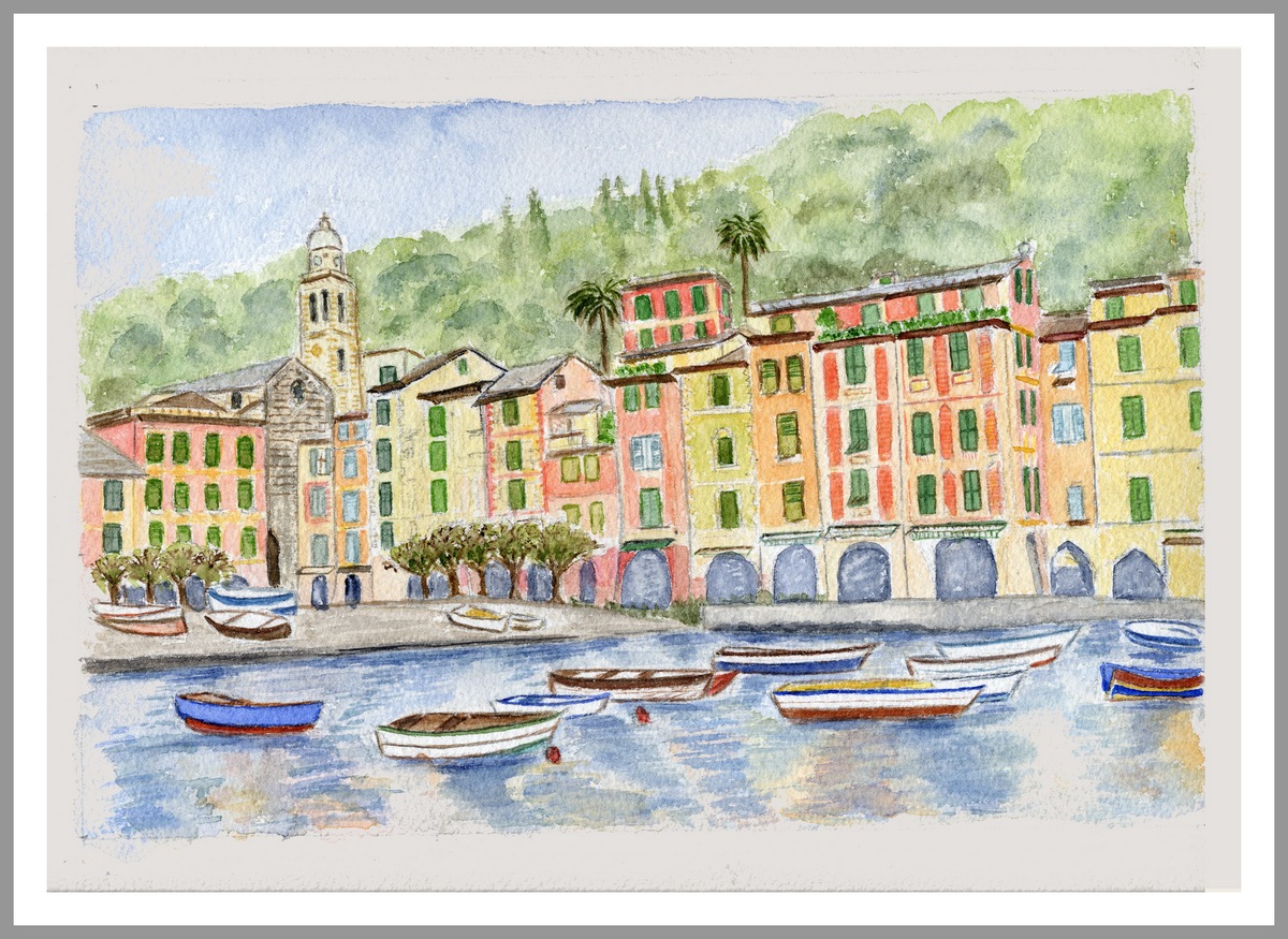 Portofino (Ligurie - Italie) - Aquarelle © Christiane Rau 2008