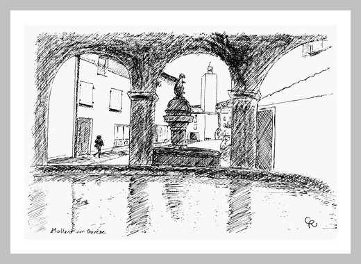 Lavoir de Mollans sur Ouvèze - Dessin © Christian Rau