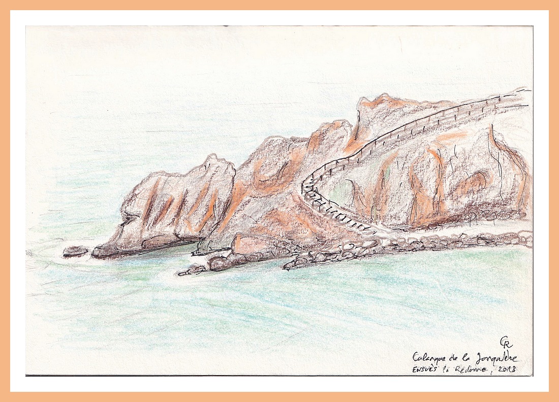 Calanque vers Ensuès la Redonne (croquis sur place) - Christian Rau  2018