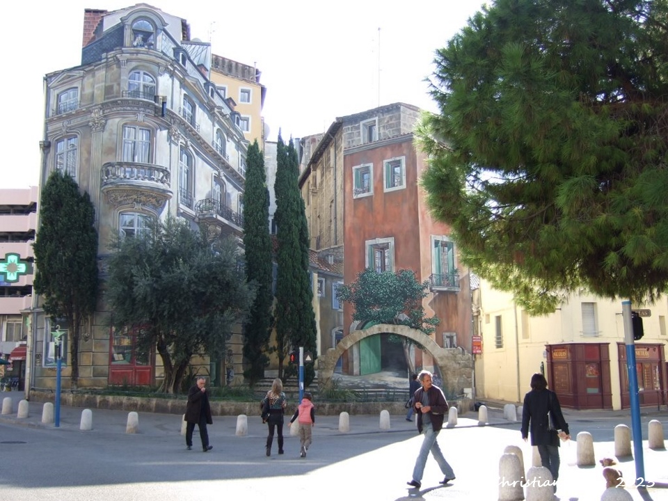 Street Art en trompe l'oeil, Montpellier - novembre 2007 - C.R.