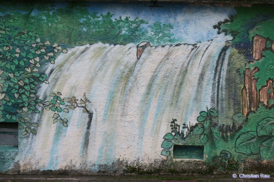 Fresque illustrant la chute d'eau des Prises aux Brieux (St-Egrève) 2018