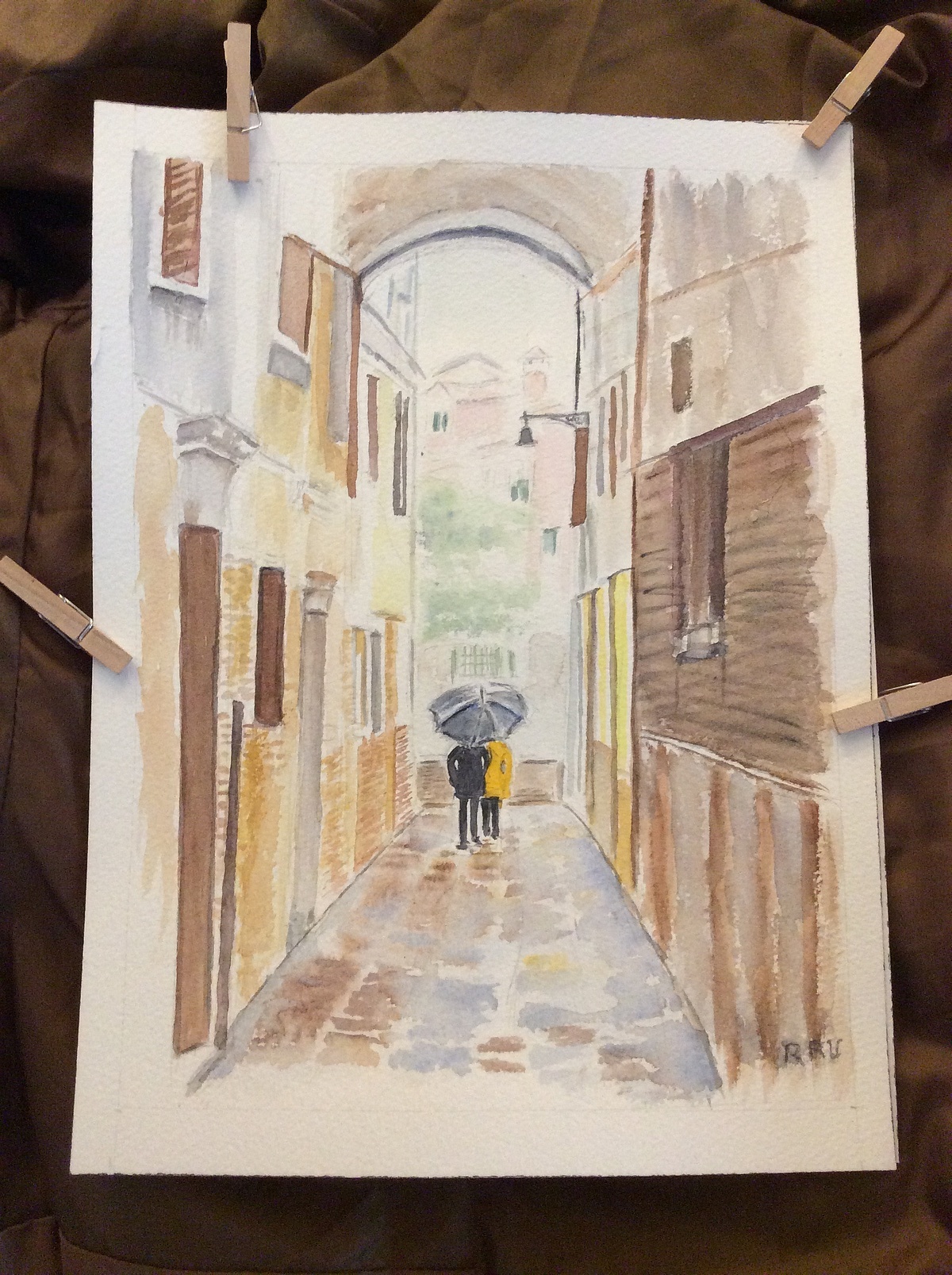 Ruelle du Dorsoduro (2018) - Aquarelle Christiane Rau 01/2024