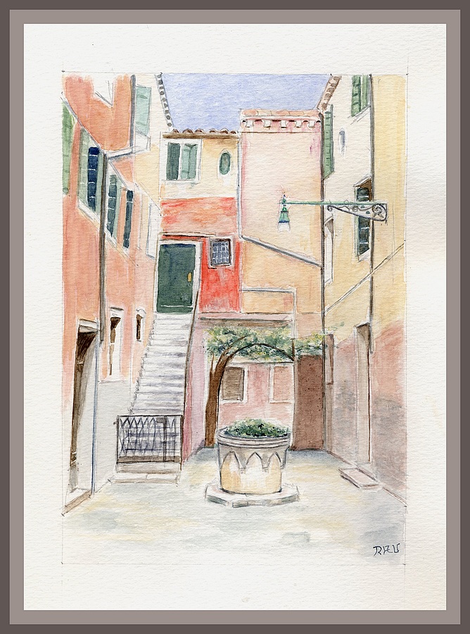 Campiello, calle del Cerchieri - Aquarelle © Christiane Rau 2018-02