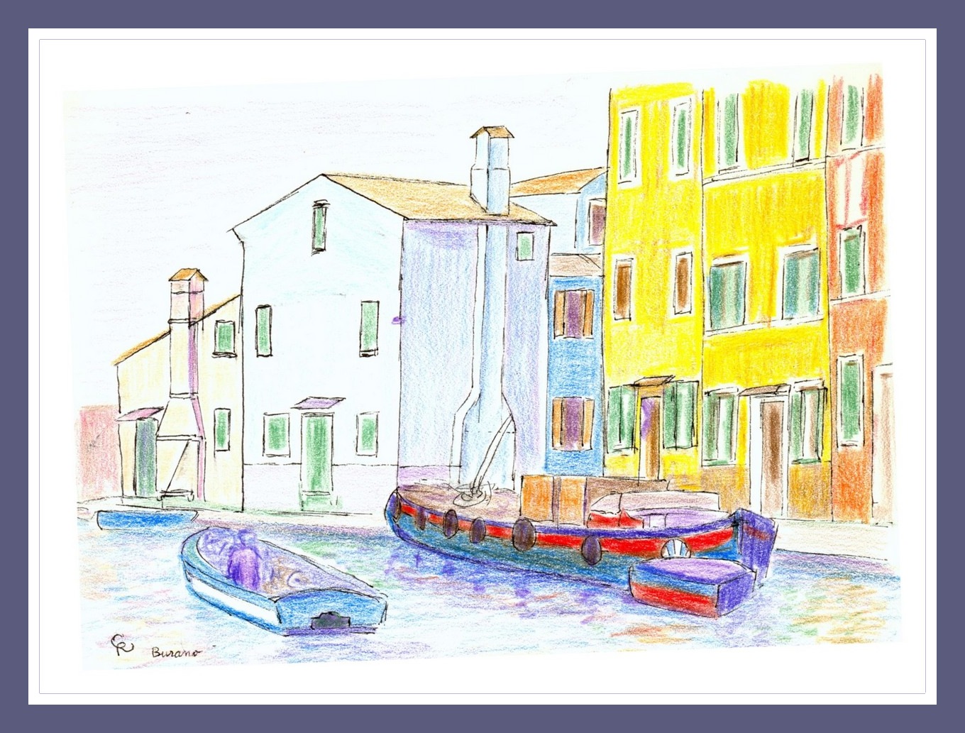 Burano, Rio Pescheria - dessin © Christian Rau 1997