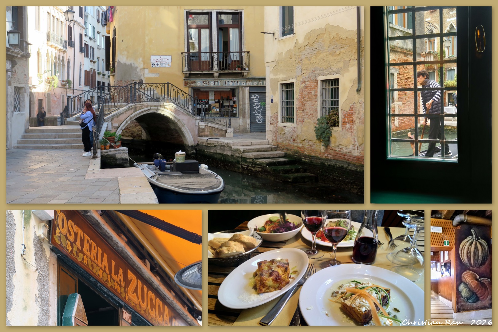 Au restaurant La Zucca à côté du Ponte del Megio Au restaurant La Zucca à côté du Ponte del Megio